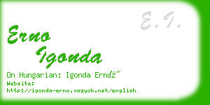 erno igonda business card